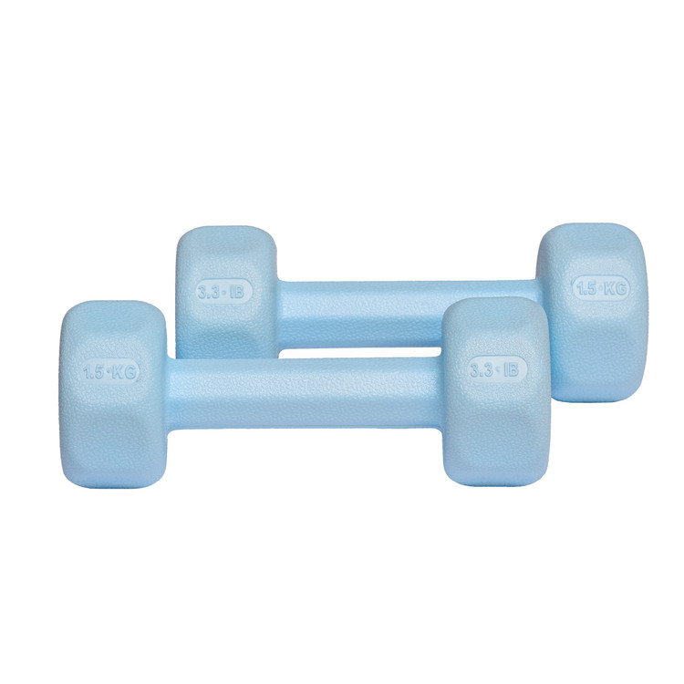 دمبل ۱.۵کیلویی رنگ آبی یخی با روکش ترموپلاستیک