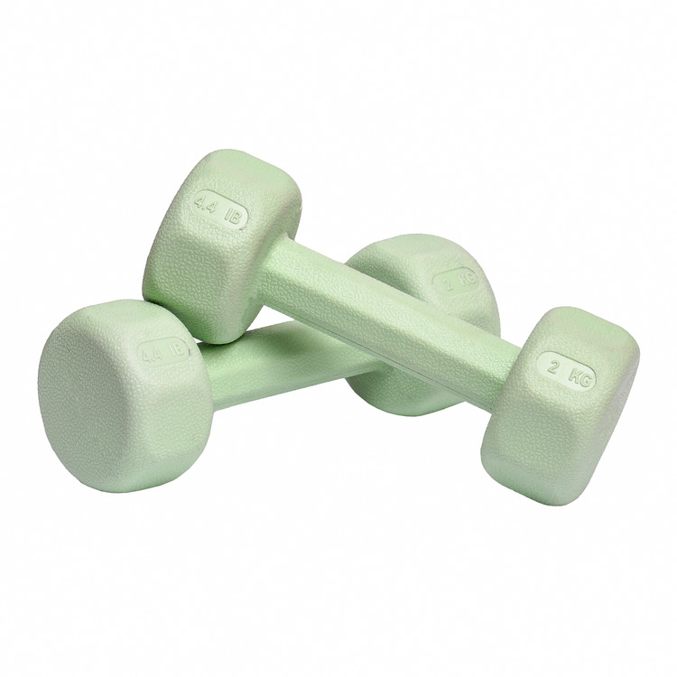 دمبل ۲کیلویی رنگ سبز مغز پسته ای با روکش ترموپلاستیک