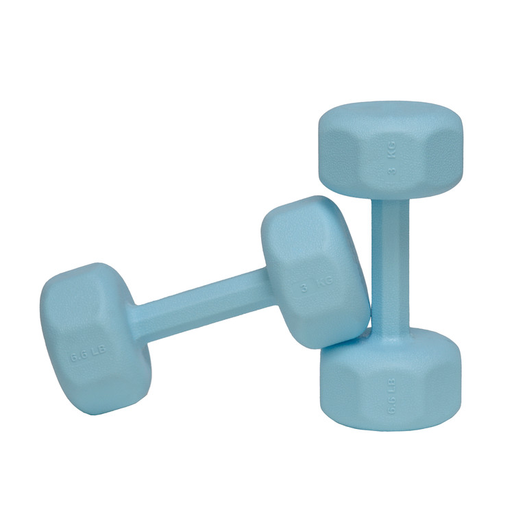 دمبل ۳کیلویی رنگ آبی یخی باروکش ترموپلاستیک