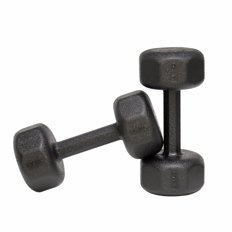 دمبل۴کیلویی رنگ مشکی با روکش ترموپلاستیک