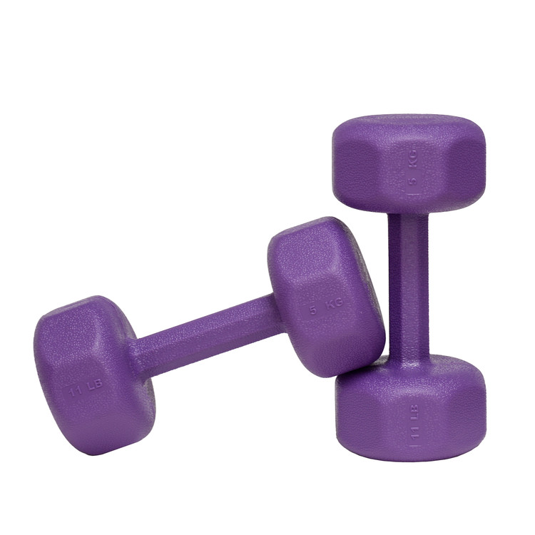 دمبل ۵کیلویی رنگ بنفش با روکش ترموپلاستیک